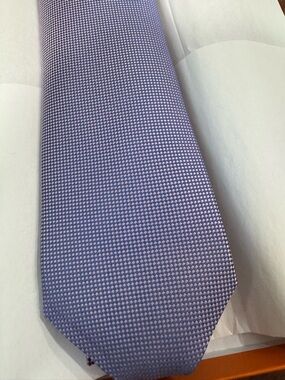 Hermes Lavender and Lilac Micro-Pattern Silk Tie